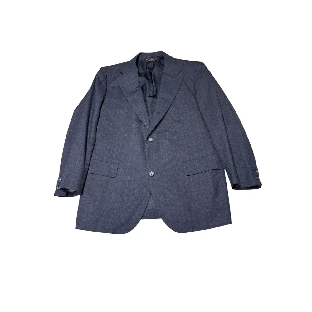 Vtg Brooks Brothers Makers Mens Navy Pinstripe Brooks-Blend 41R Blazer Sport USA